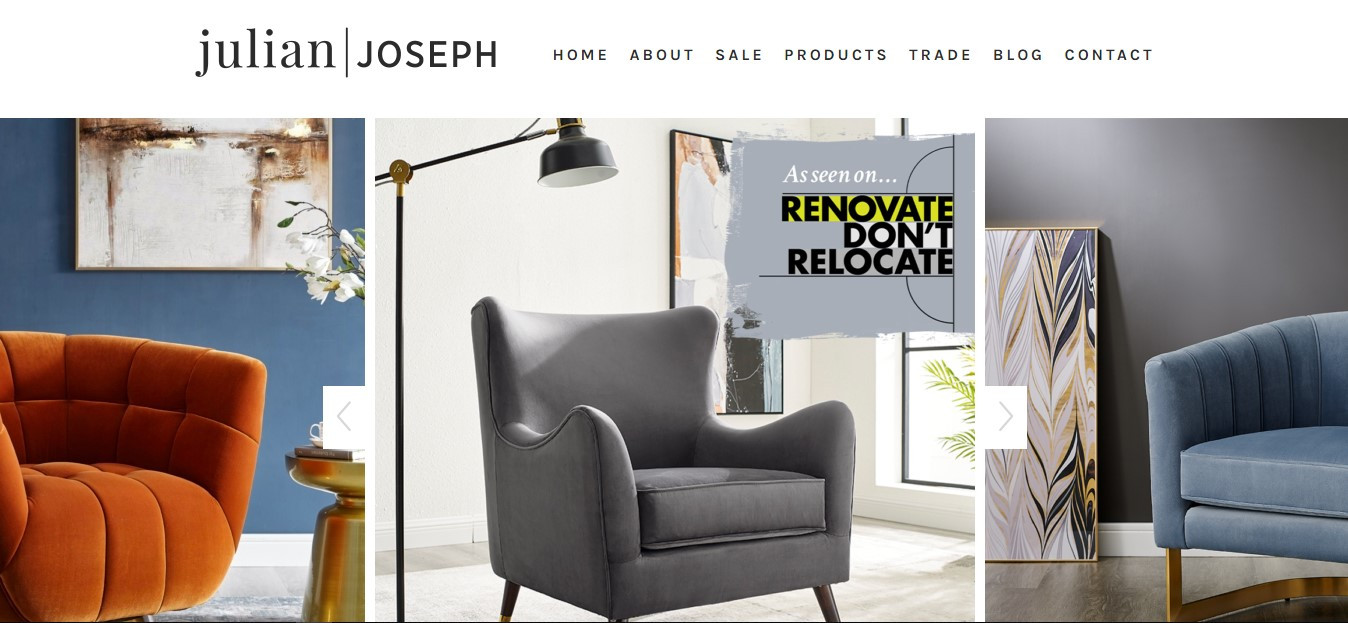 Julian Joseph website 3 chairs with a lamp